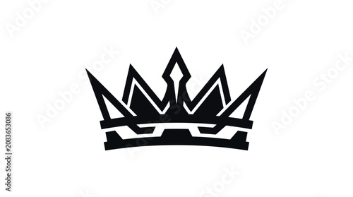 Stylized Black Crown Icon Symbolizing Power and Authority.