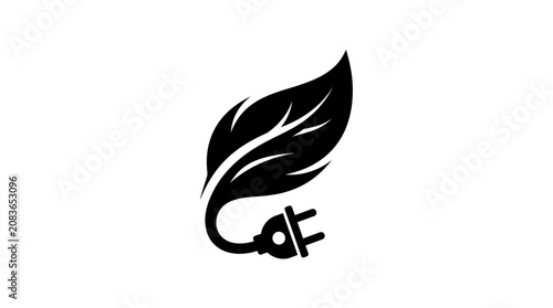 Stylish Black Leaf Logo Design for Eco Brand.