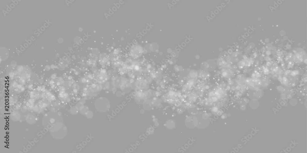 Obraz premium Glitter background in pastel delicate silver tones defocused. Abstract blur white color backdrop with star glittering light. Vector illustration png.