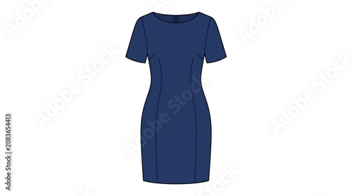 Valokuva sheath blue dress isolated on white