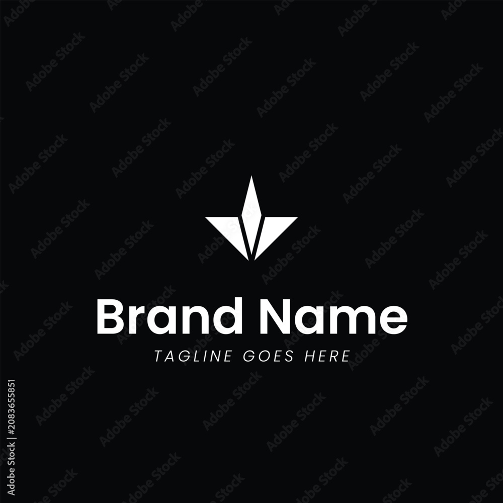 Obraz premium Modern Abstract Monogram Logo on Black Background