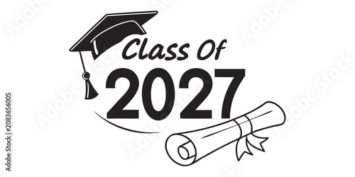 Tableau sur toile Create a bold and celebratory graphic design featuring the phrase Class of 2027 prominently