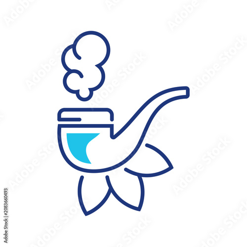 Tableau sur toile Tobacco pipe icon. Lifestyle and tobacco line symbol. Color.