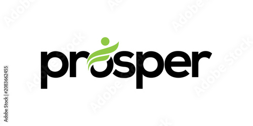 Fotografie Prosper logo design with prosper lettering typography and prosperity family succ