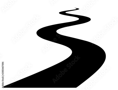 Obraz na plátne Abstract winding road silhouette path illustration with silhouette direction abs