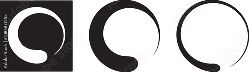 Photography Zen circle brush stroke vector icons.
