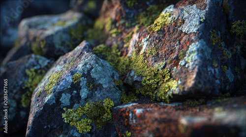 Texture of lichen on rocks 