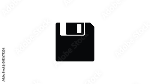 Cuadro en lienzo Floppy Disk Silhouette On Transparent Background diskette