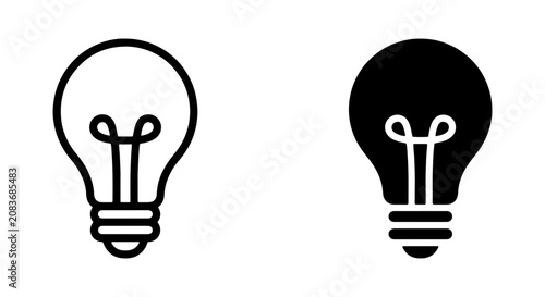 Foto Light Bulb Icons, Idea Symbol Vector, Innovation Concept Graphics, Simple Outlin