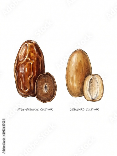 Date cultivar flesh structure 