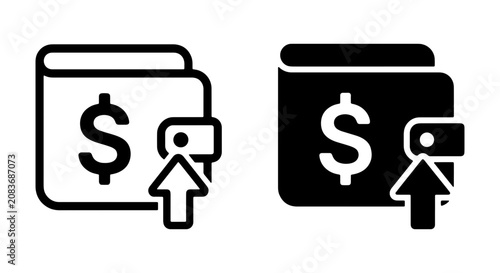 Money Wallet Icons: Dollar Sign, Payment, Finance, Digital Currency, E-commerce, Online Transaction, Financial Management, Vector Set