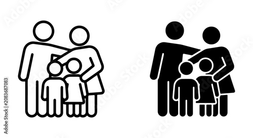 Family Icons: Modern Silhouette Vector Graphics for Parenting, Togetherness, and Community Concepts