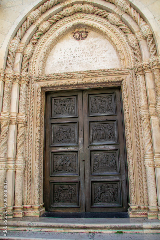 Fototapeta premium Detail of a historical building in Sibenik town in Croatia