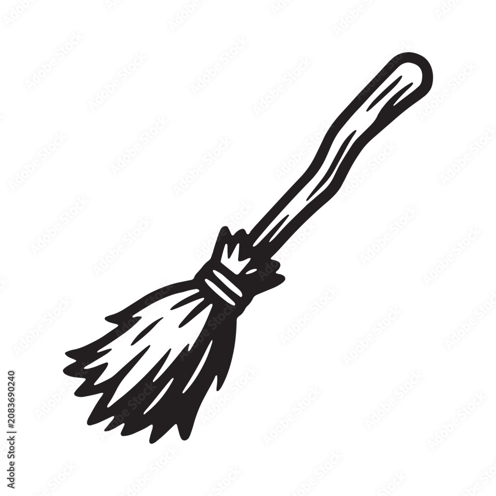 Obraz premium Monochrome graphic art of a wicked witch profile for halloween design with halloween, sorceress