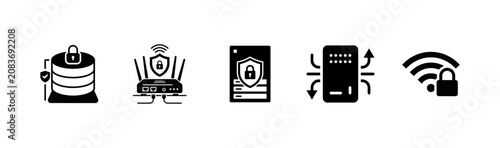 Network security icons set. data protection concepts for internet and digital privacy safe.