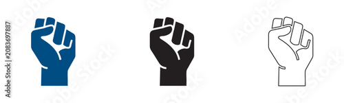 Foto Unity Icon SetRaised Fist Icon Set: Power, Protest, and Solidarity Vector Graphi