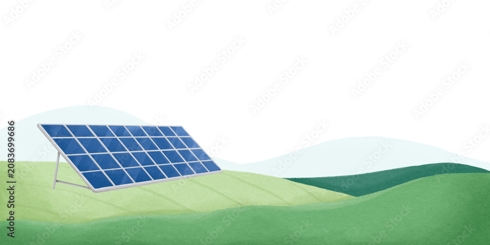 Fototapeta premium Solar panel png border, transparent background