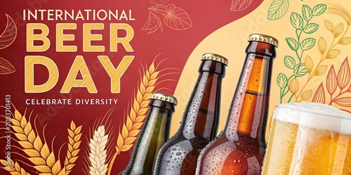 International Beer Day Celebration Poster with Craft Beer Theme