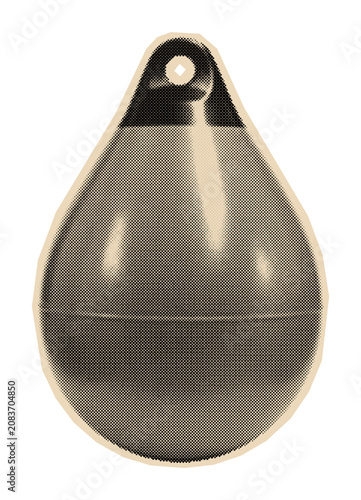 Tableau sur toile Fishing float or bobber with a classic teardrop shape, illustrated in a vintage