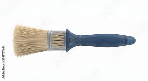 Detailed 3D Scientific Render of a Soft Excavation Brush with Translucent Handle Isolated on White