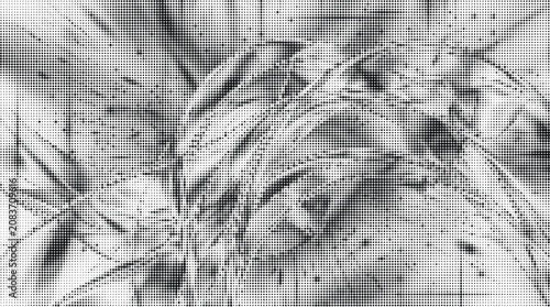Abstract black and white distressed grid graphic background with abstract, distressed