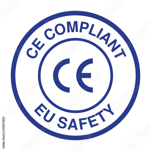 Εκτύπωση καμβά CE Compliant EU Safety Certification Badge Vector – Blue European Conformity Mar