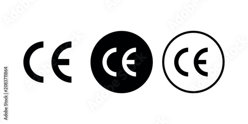 Фотография CE Mark Symbol Set Vector – European Conformity Certification Icons Collection w