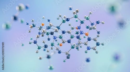 Abstract molecule structure 3D render