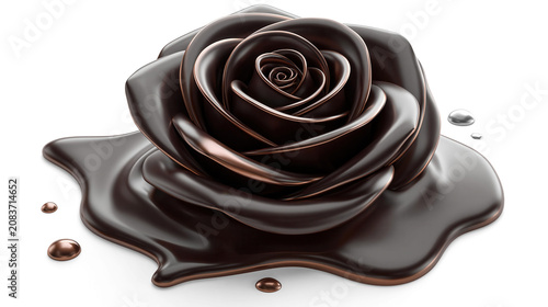 Chocolate Rose Dripping Liquid Luxury Object