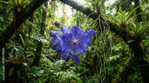 blue flowers in the forest