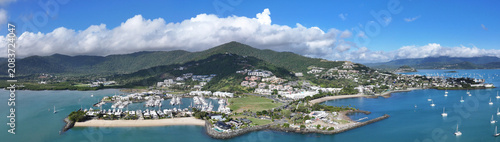 Photos Spectacular aerial panorama of Airlie Beach Whitsundays Queensland Australia