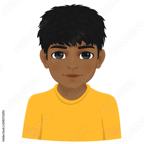 Obraz na plátně dark-haired handsome teenager with wavy black hair
