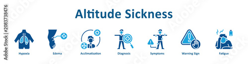 Konstfotografi Altitude Sickness web icon banner with glyph color style