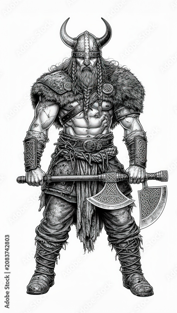 Obraz premium vikingo, guerrero, arma, guerrera, estatua, soldado, caballero, belico, espada, armadura, medieval, ejército, 3d, casco, metal, militar, arte, pistola, escultura, robot, antiguas, historia, niño, muje