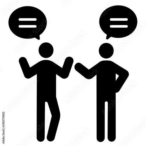 business people talking with speech bubbles
