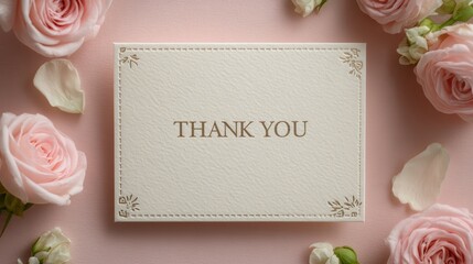 Floral border thank you card mockup for elegant designs