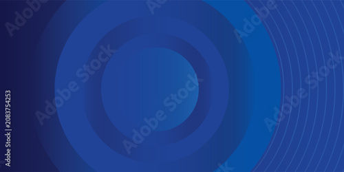 Abstract Blue Background with Geometric Concentric Circular Layers