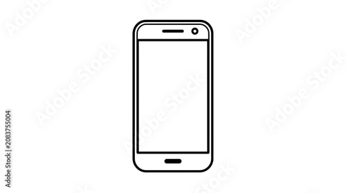Smartphone outline icon, minimalist mobile phone illustration, digital device symbol