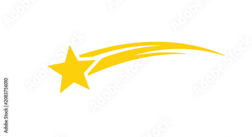 Fotografie Yellow star with shooting trail.