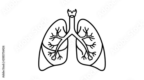 Human Lungs Anatomy Outline Icon
