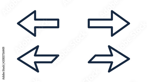 Opposing Arrows, Left and Right Directional Symbols, Choice and Direction Concept