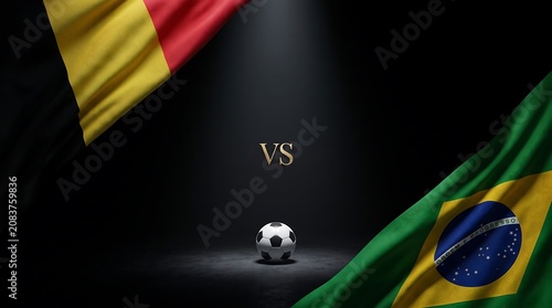 Belgium vs brazil soccer flags and ball , Football 2026, Final 2026, Football Final, And, World Cup 2026, World Cup, FIFA World Cup 2026, Football final 2026, Football Grand Final, Final Match VS