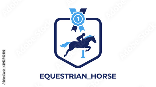 Slika na platnu Equestrian Horse Riding Sports Emblem Design.
