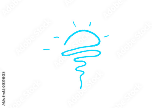 Fotografie Simplified light bulb concept line art drawing with innovation solution thinking