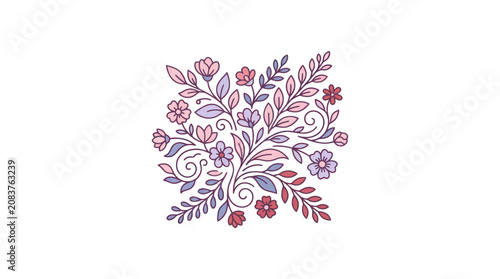 Colorful floral pattern with flowers.