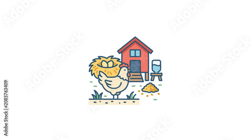 Photos Smiling cartoon chicken wearing sunglasses.