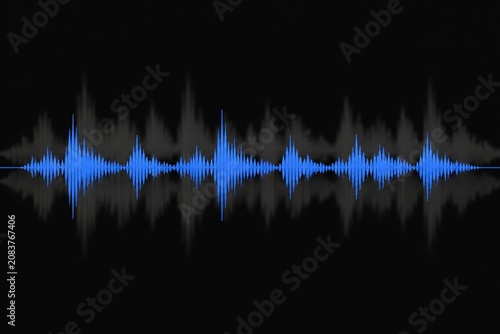 Two overlapping audio waveforms on dark background, one clear and one faint.