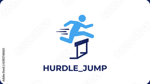 Fotografie Athlete in Motion Hurdle Jump.
