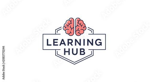 Foto Learning Hub Brain Logo Design.