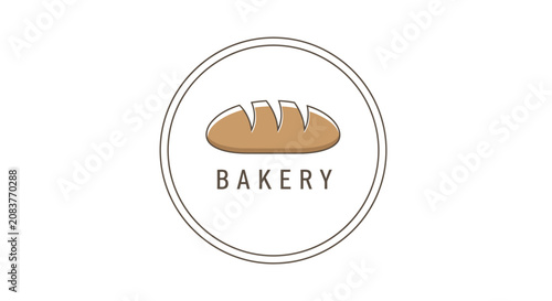 Tableau sur toile Bakery sign with bread loaf icon.